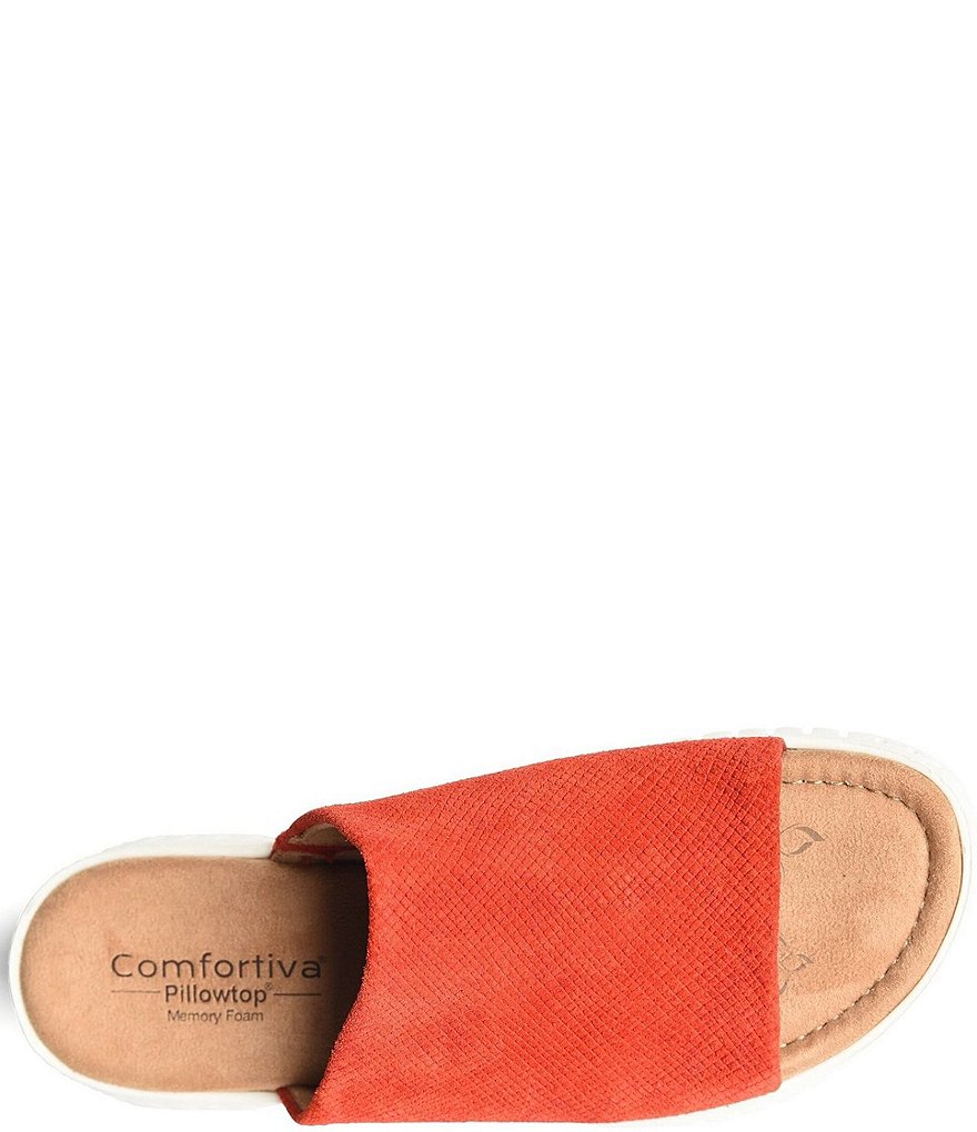 Comfortiva Carmila Embossed Suede Sporty Slides