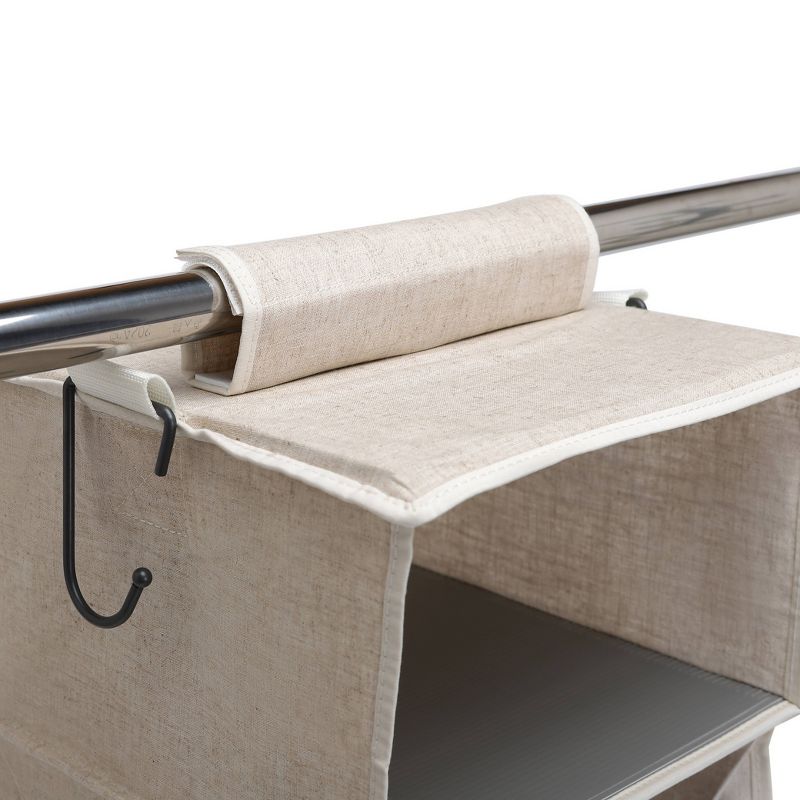 StorageWorks Set of 2 Three Shelf Hanging Closet Organizer Beige