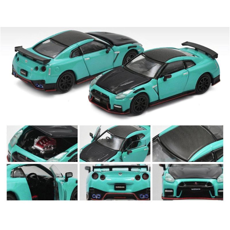 2020 Nissan GT-R (R35) Nismo RHD (Right Hand Drive) Robin Egg Blue and Carbon Black 1/64 Diecast Model Car by Era Car