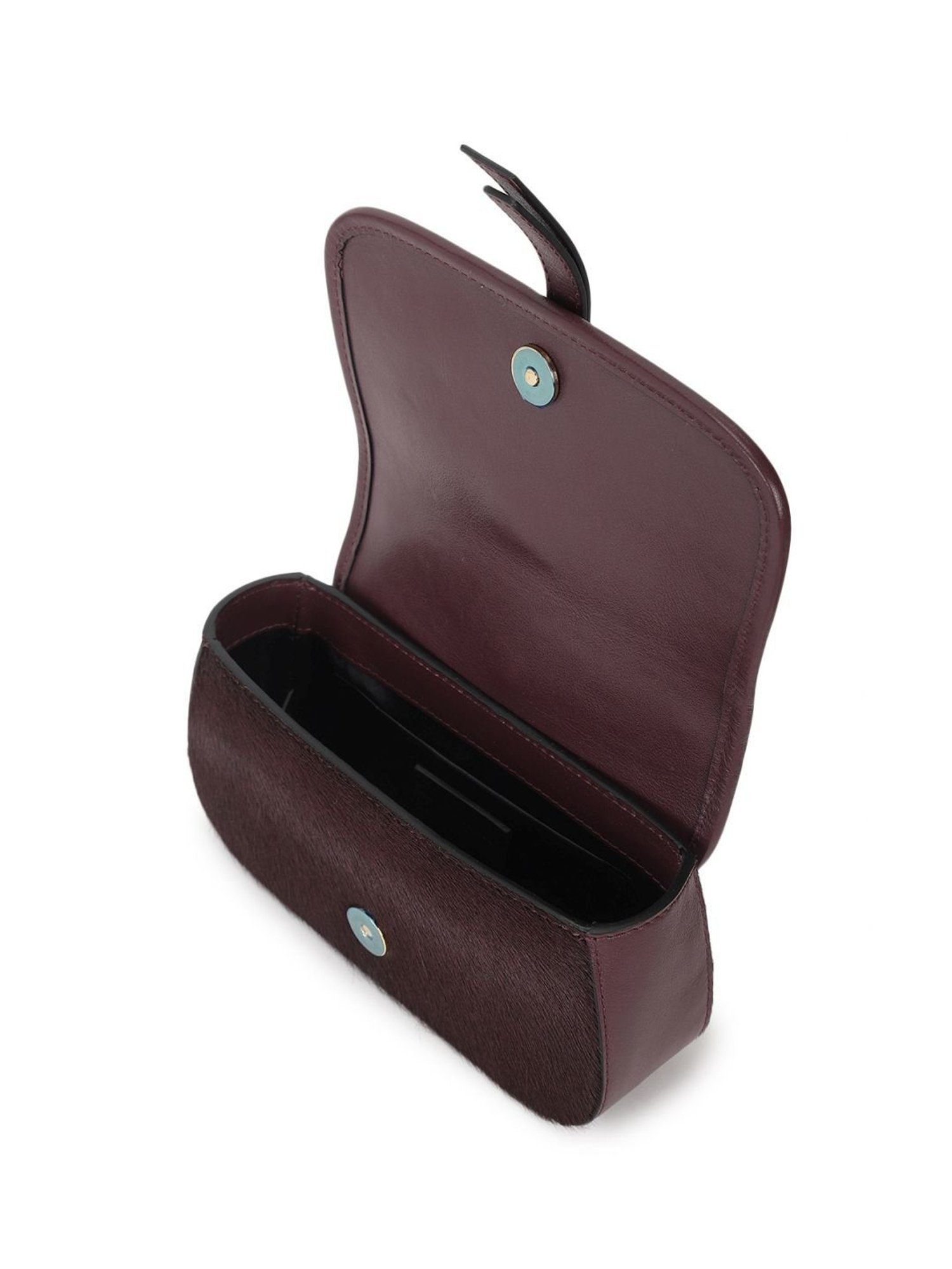 Pollini Purple & Brown Fur Medium Cross Body Bag