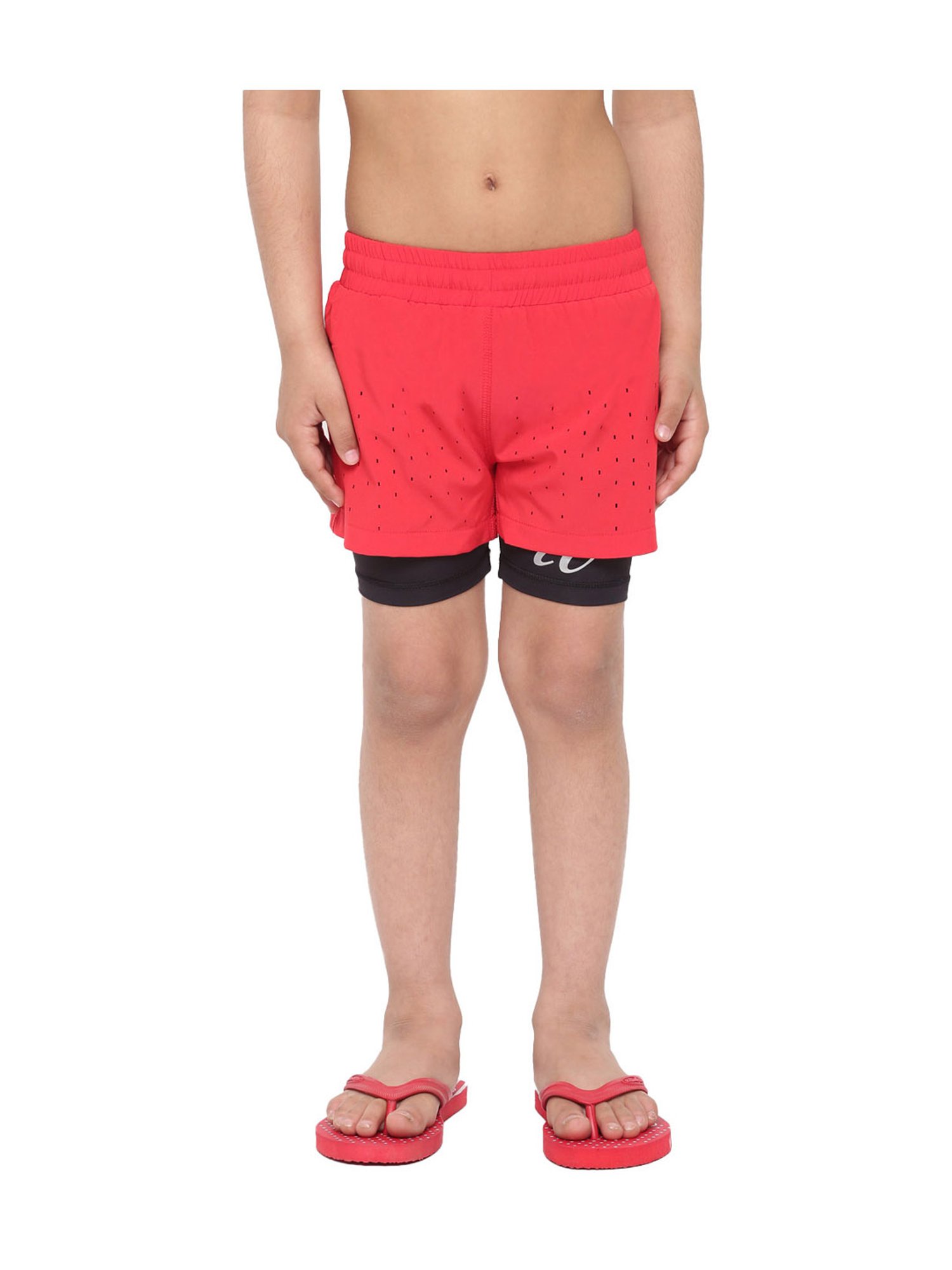 IO Kids Red Solid Jammers
