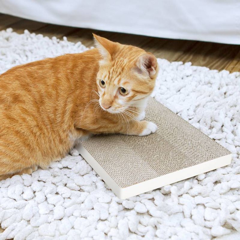Way Basics Eco Simple Cat Scratcher Scratching Pad - White