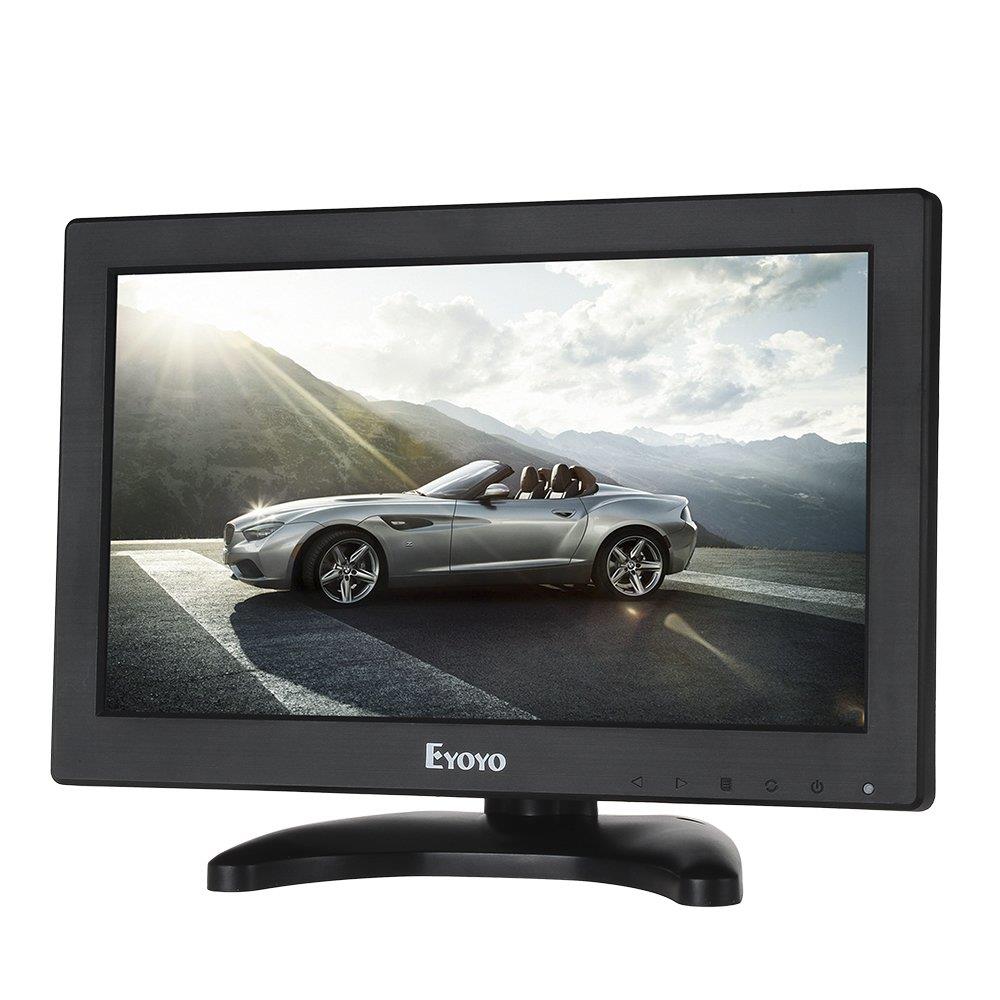 Eyoyo 12" Inch TFT LCD Monitor with AV HDMI BNC VGA Input 1366x768 Portable Mini HD Color Screen Display with Built-in Speaker