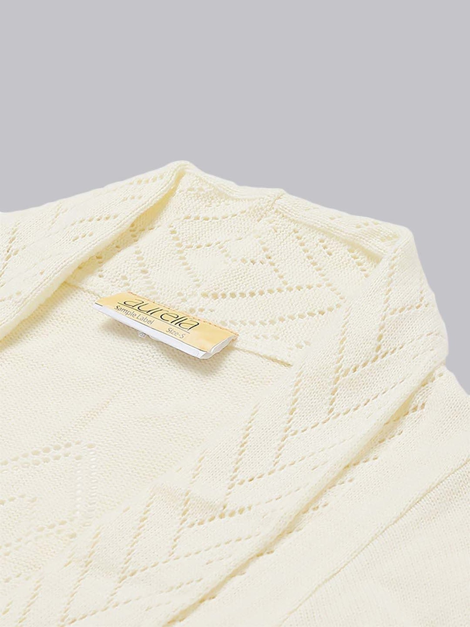 Aurelia White Regular Fit Cardigan