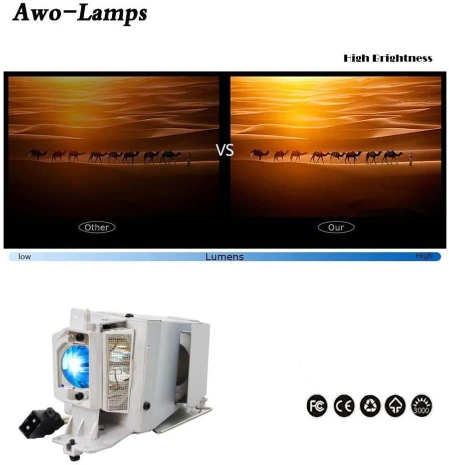 AWO SP.8VH01GC01 / BL-FP190E / MC.JH111.001 Replacement Lamp Bulb with Housing for OPTOMA HD141X DH1009 EH200St GT1080 HD26 S316 X316 W316 DX346 BR323 BR326 for ACER H5380BD P1283 P1383W