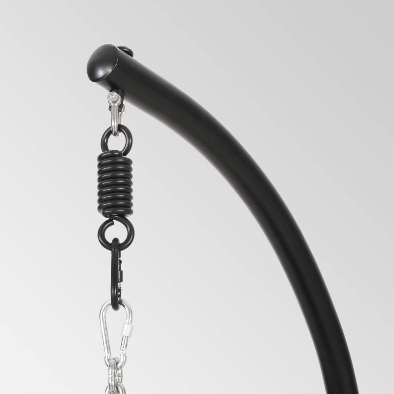 Crumpton Outdoor Wicker Hanging Chair with Stand - Gray/Dark Gray - Christopher Knight Home