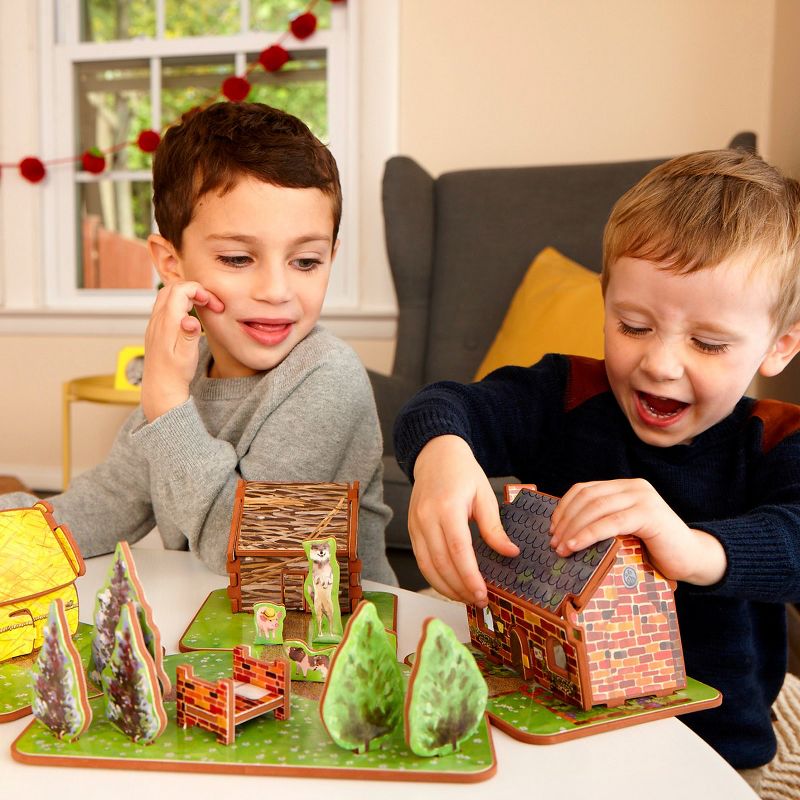 Storytime Toys The Three Little Pigs 3D Puzzle 3 in 1 Book and Toy Set - Book, Build, & Play
