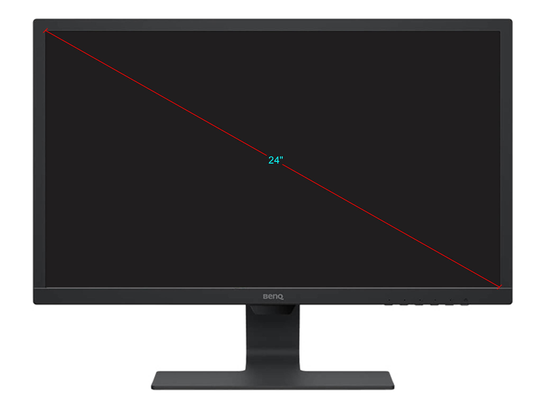 BenQ GL2480 24" Full HD 1920 x 1080 1ms (GTG) 60 Hz D-Sub, DVI, HDMI Low Blue Light Flicker-Free Technology BenQ Eye-Care LED Backlit LCD Monitor