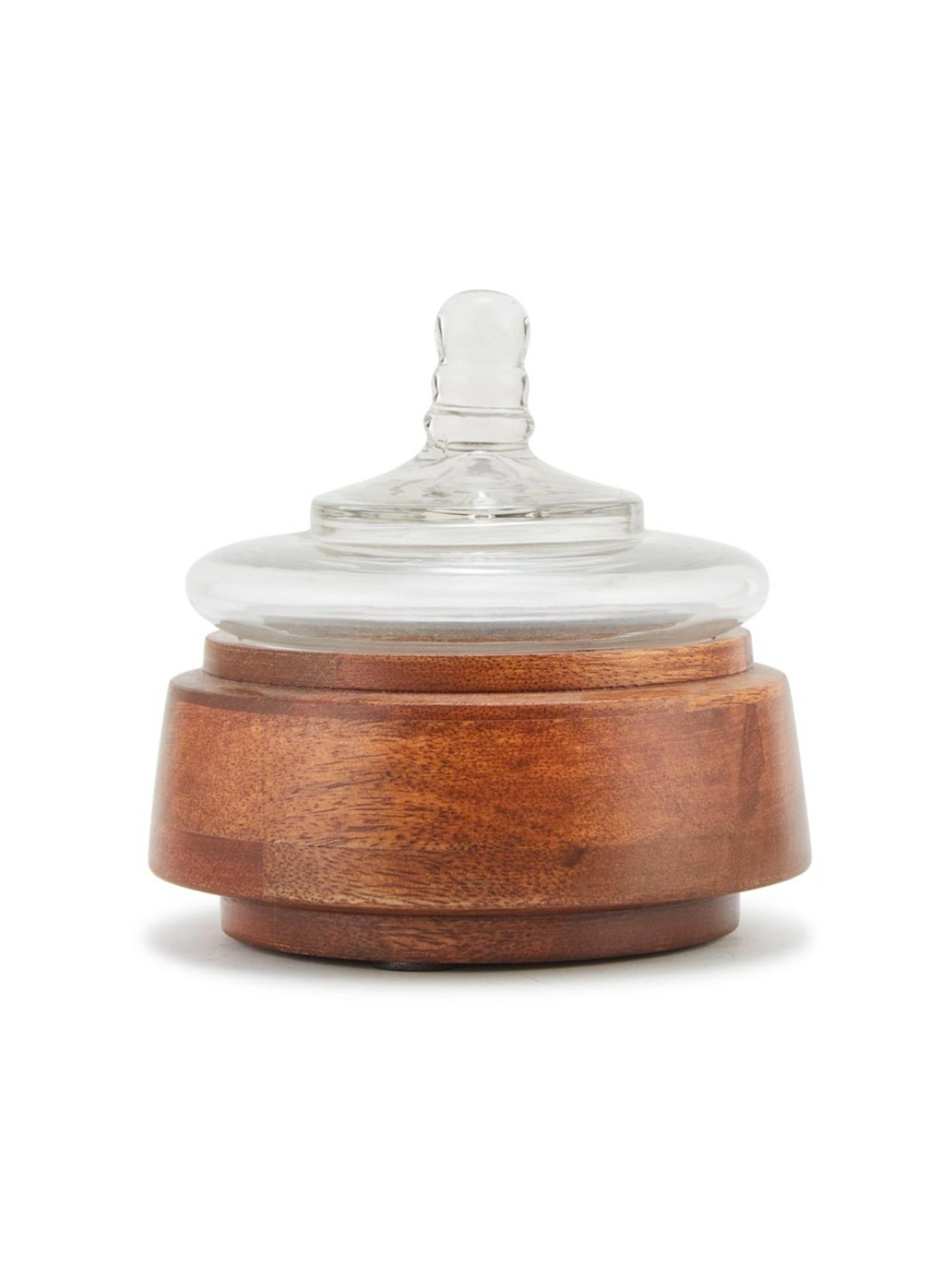 Fabindia Home Arali Solid Brown Wood Jar