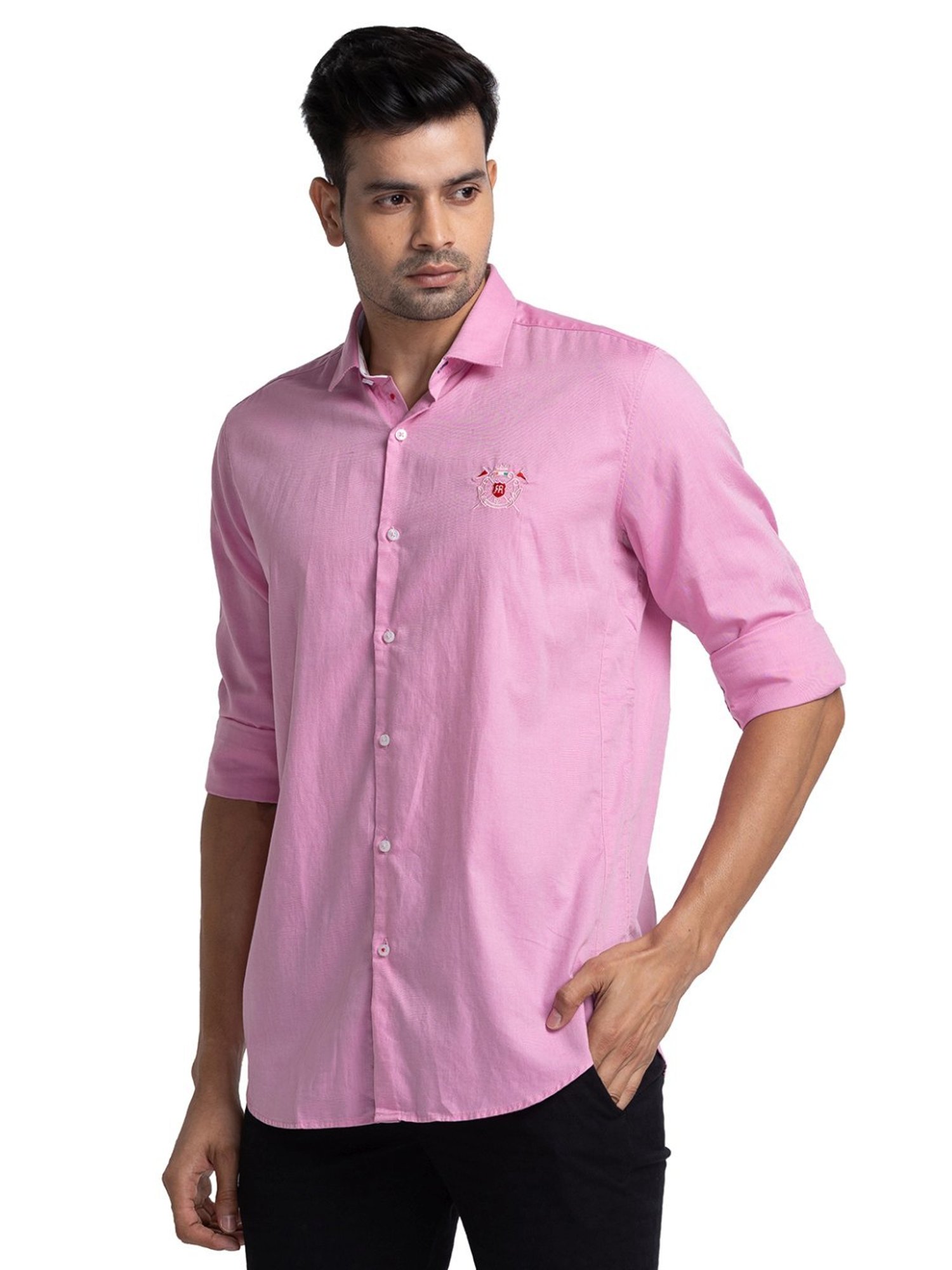 Raymond Medium Red Cotton Regular Fit Shirt