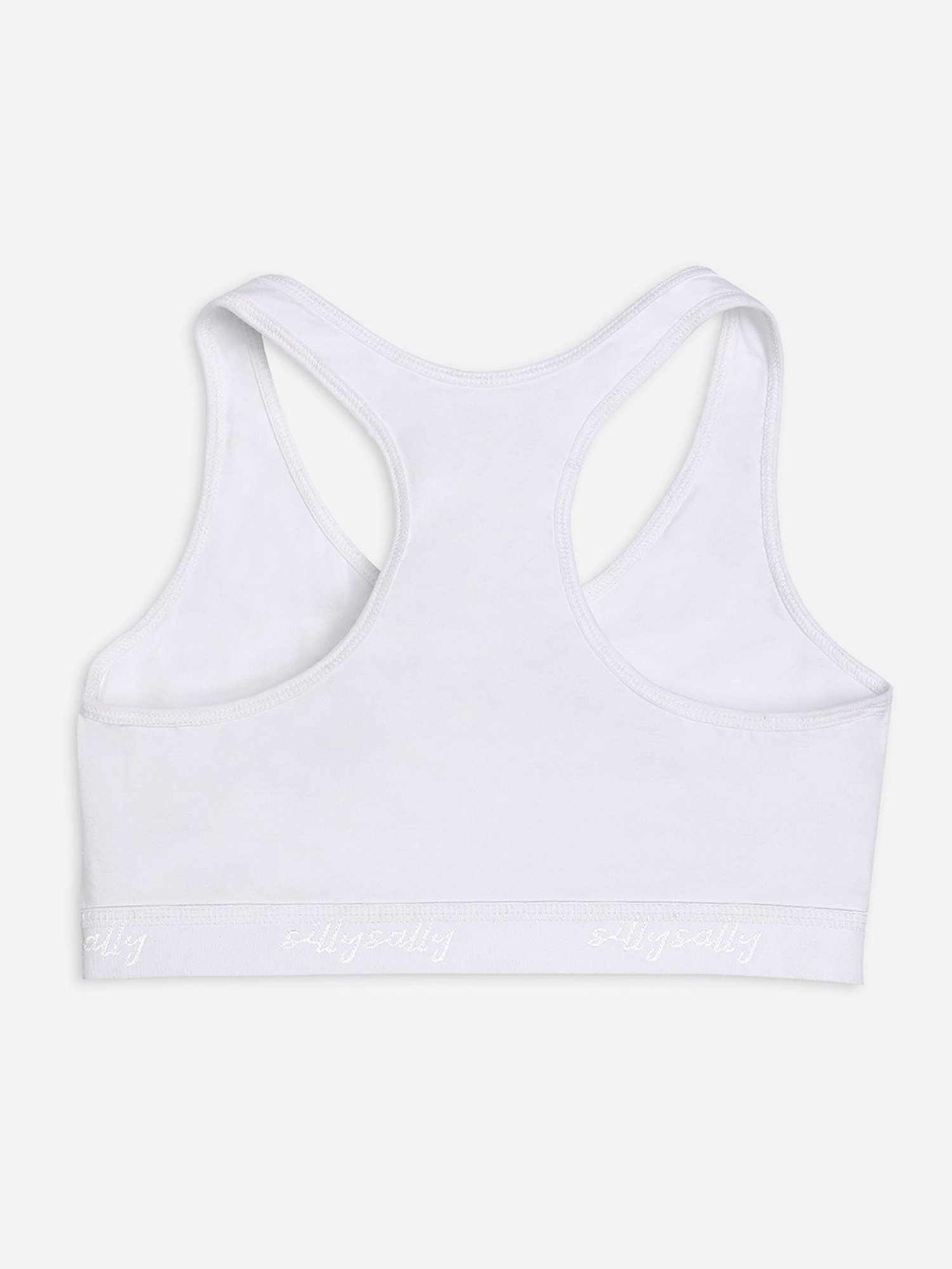Sillysally Kids Solid White Bra (Pack Of 2)