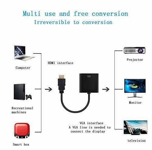 HDMI Male to VGA Female Adapter for Chromebooks Laptop Computer Projector HDTV HDMI Male to VGA Female Adapter for Chromebooks Laptop Computer Projector HDTV