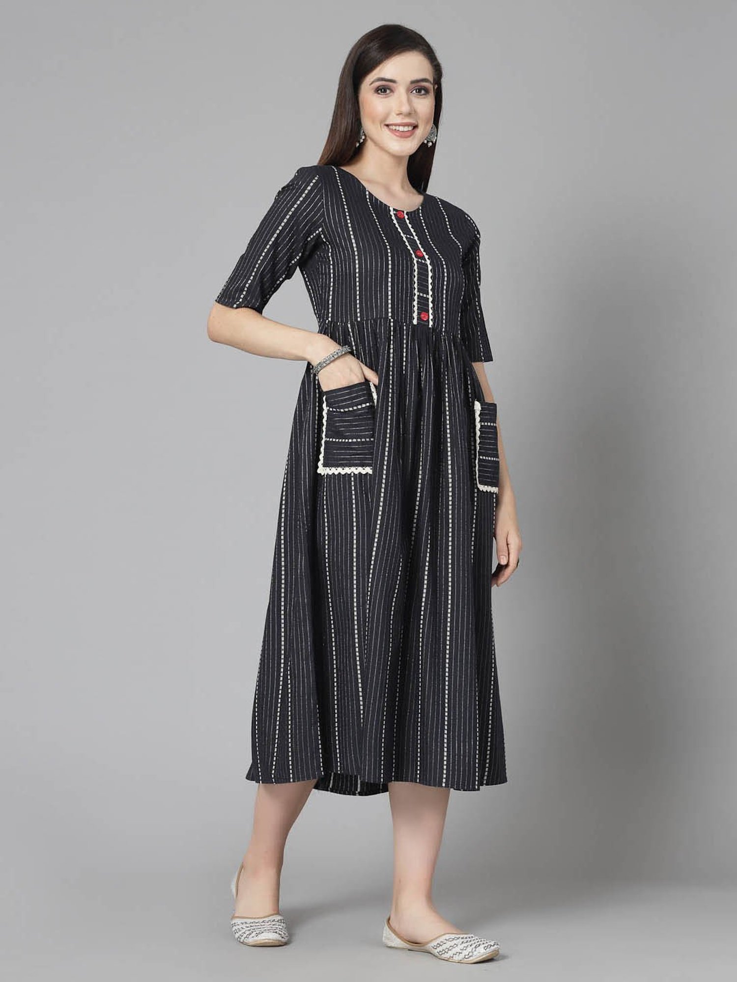 Stylum Black Striped Dress