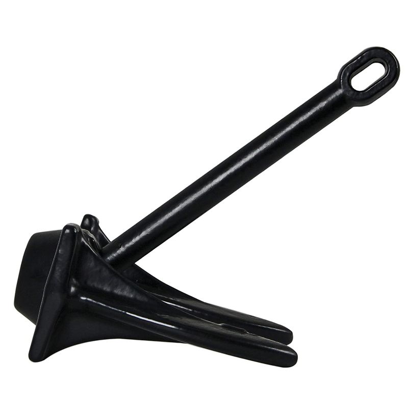 Extreme Max 3006.6521 BoatTector Vinyl Coated 10 Pound Cast Iron Marine Boat Navy Anchor, Folds for Easy Storage, Black