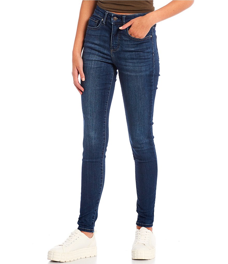 Frayed High Rise Skinny Jeans