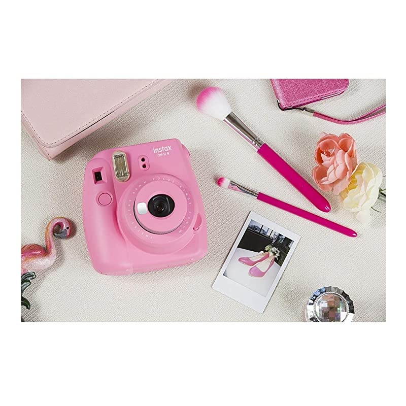 instax Mini 9 Instant Camera Flamingo Pink and instax Film Twin Pack 20 Exposures Bundle
