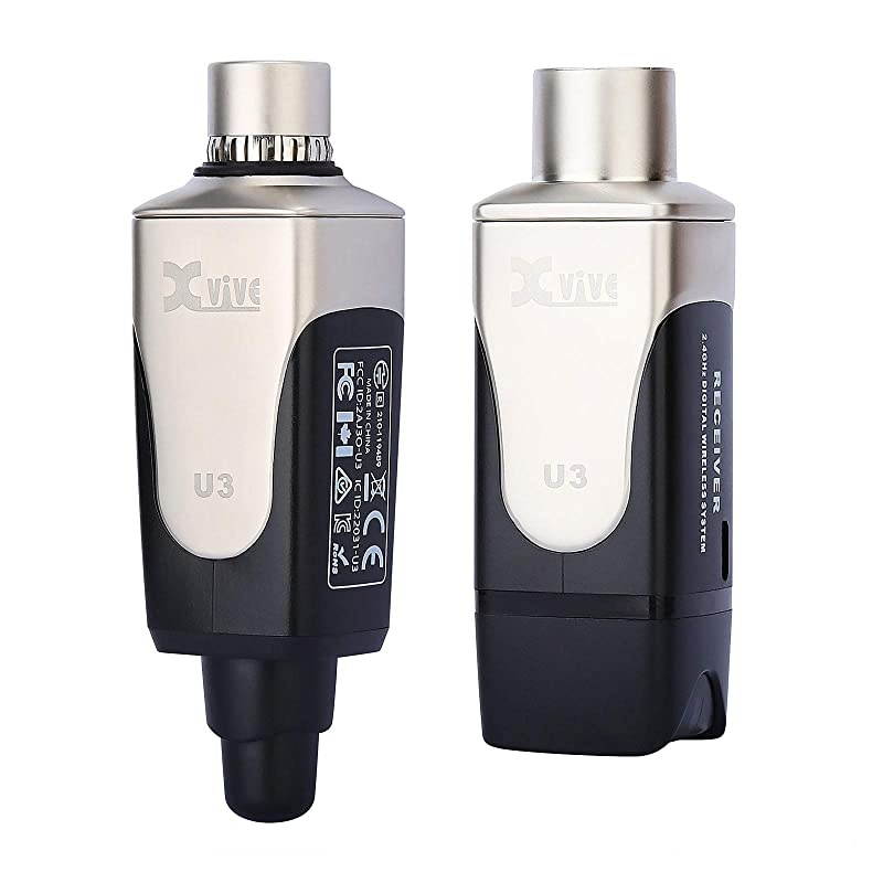 U3 Plug-on Microphone Wireless System for Dynamic Microphone Audio Mixer, PA System and DSLR Camera.