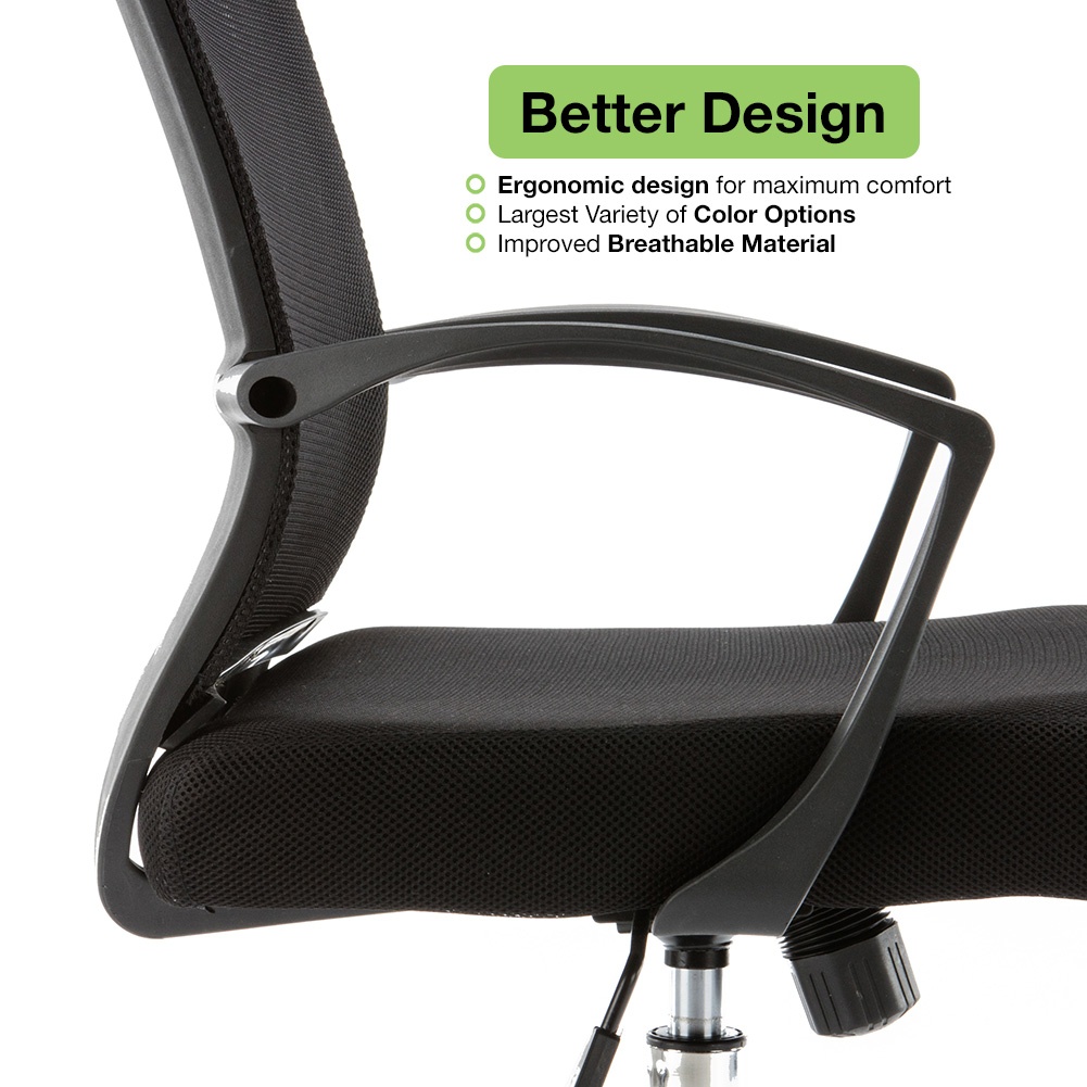 Modern Home Zuna Mid-Back Office Chair - Black/Lime