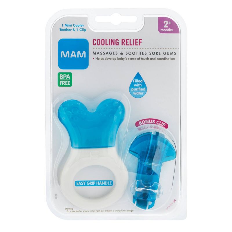 MAM Mini-Cooler Teether with Clip - Blue