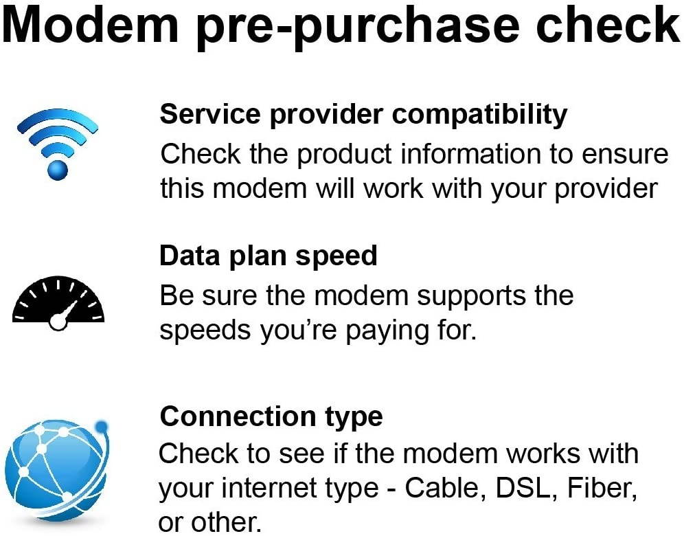 Netgear C6250-100NAS AC1600 (16x4) WiFi Cable Modem Router Combo (C6250) DOCSIS 3.0 Certified for Xfinity Comcast Time Warner Cable Cox More (Renewed)