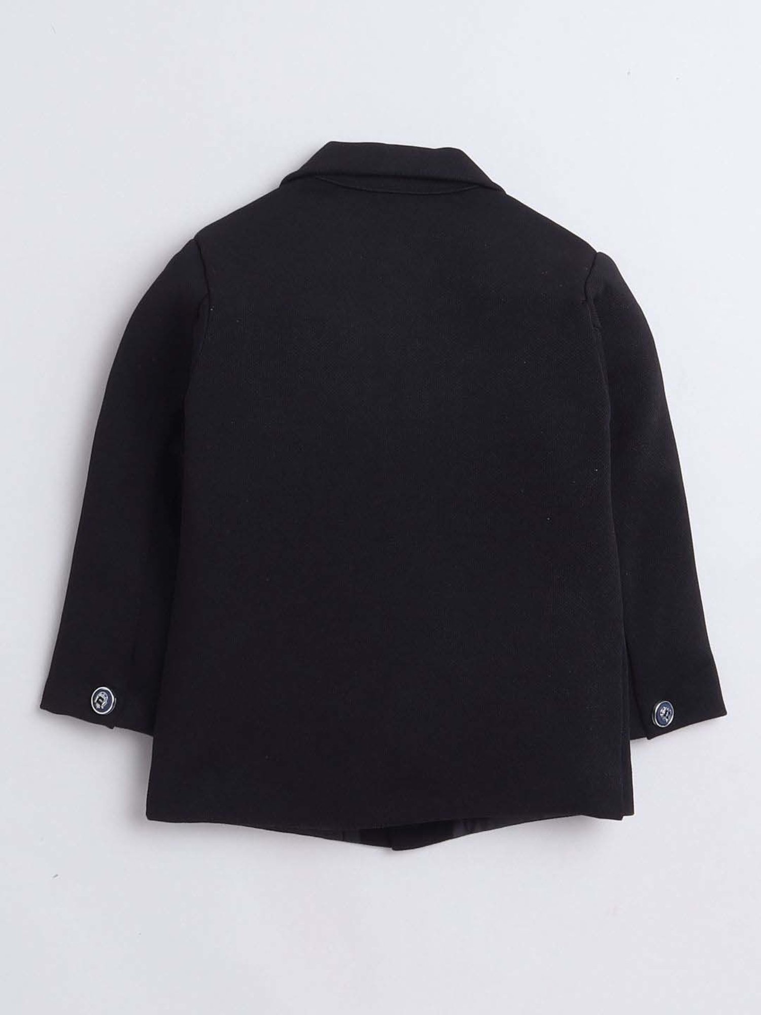 Fourfolds Boys Black Solid Full Sleeves Clothing Set