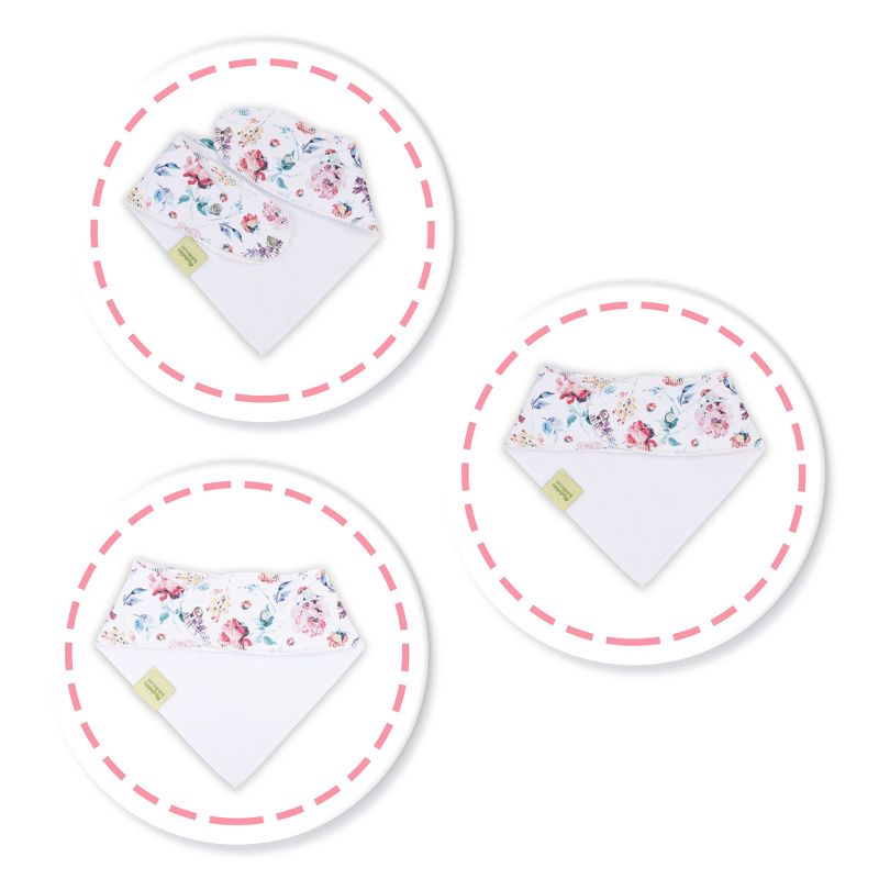 KeaBabies 10-Pack Organic Cotton Baby Bandana Drool Bib Set 8-Pack, "Tea Party" Multicolored