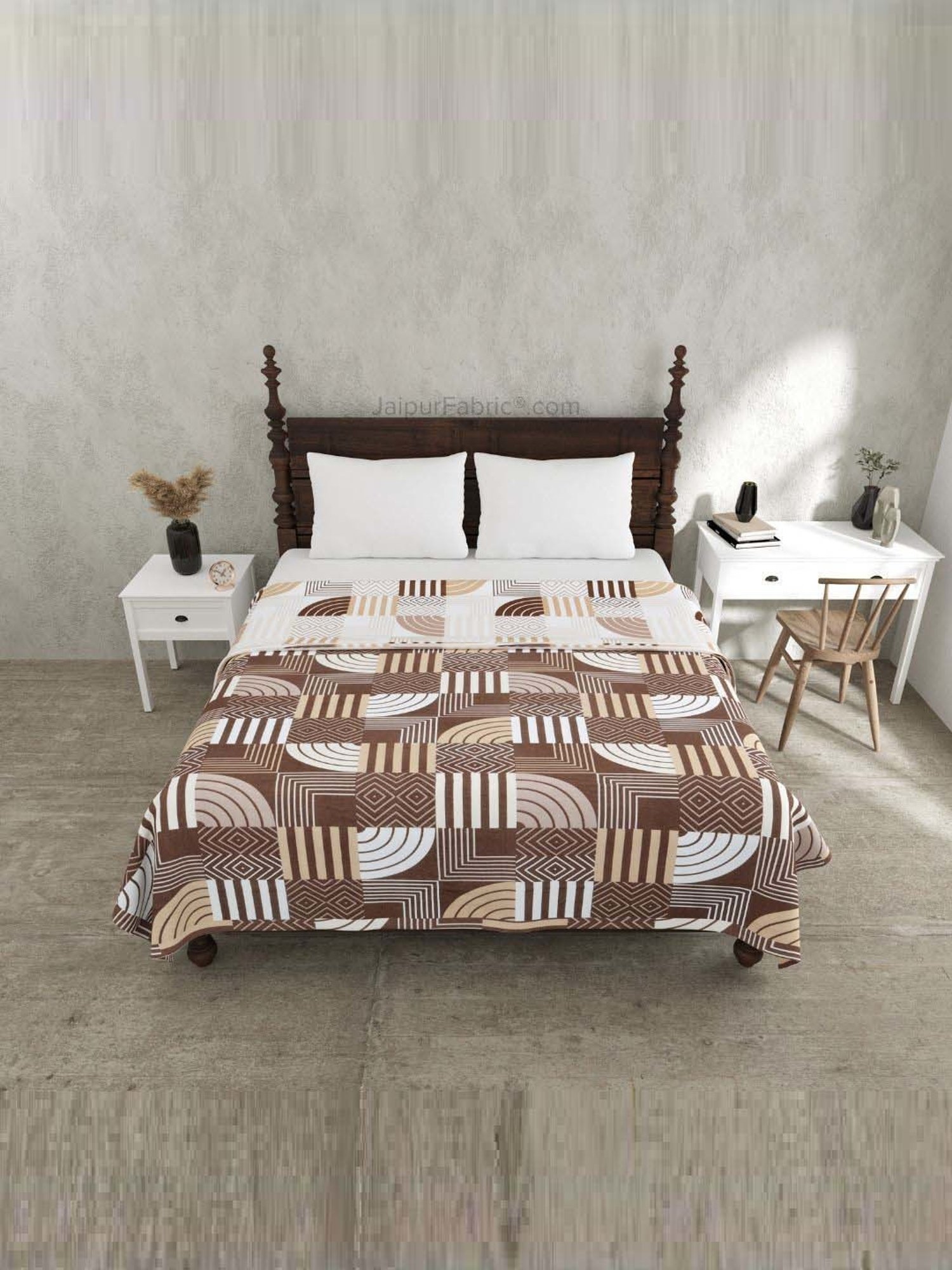 JaipurFabric Coffee Mulmul Cotton 150 GSM Reversible Ac Dohar