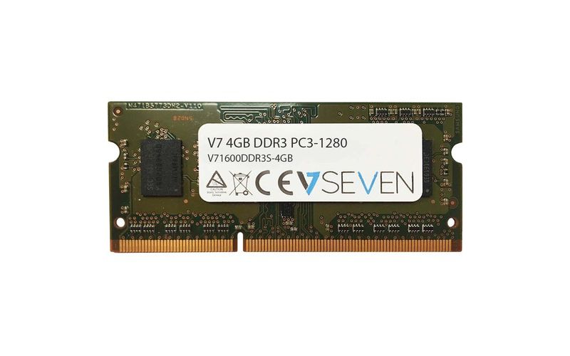 V7 4GB DDR3 SDRAM Memory Module - For Notebook - 4 GB - DDR3-1600/PC3L-12800 DDR3 SDRAM - CL11 - 1.50 V - TAA Compliant - Non-ECC - Unbuffered