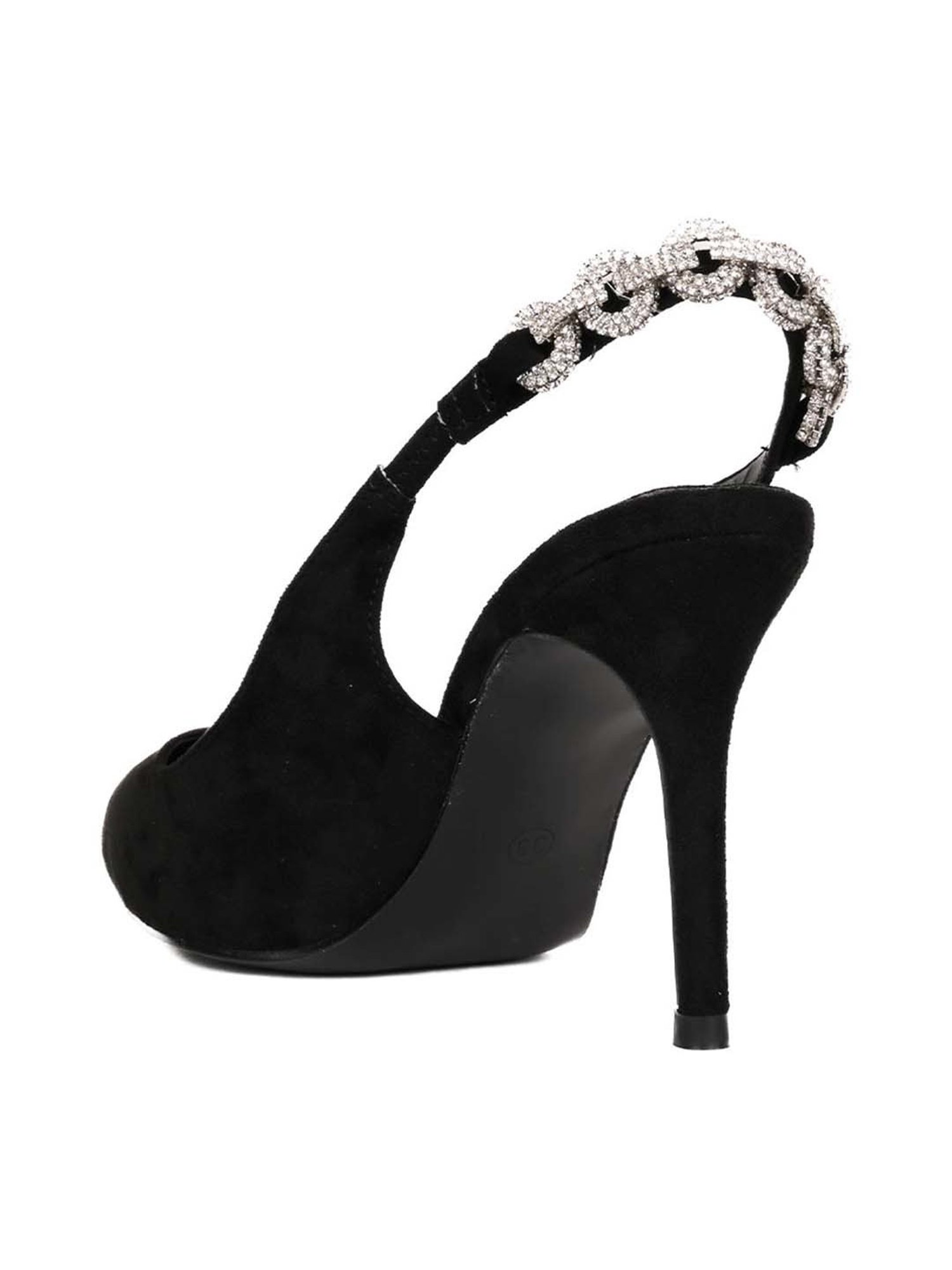 Ronnie Grey Women's Black Sling Back Stilettos