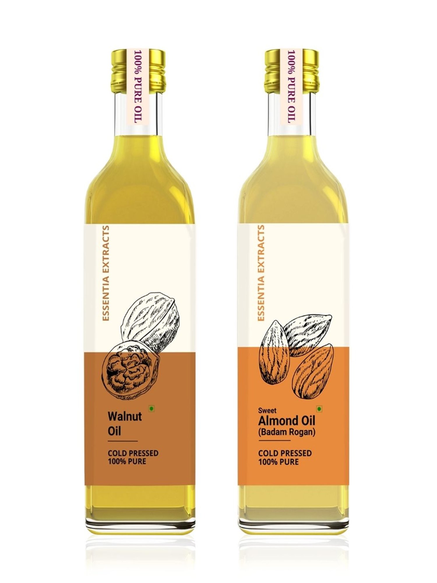 Essentia Extracts Combo of Cold-Pressed Walnut & Almond Oil