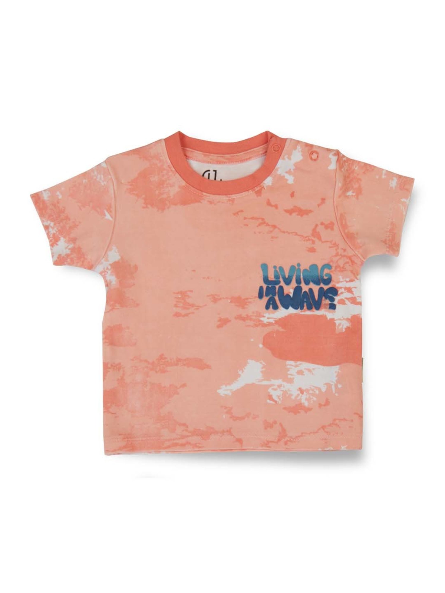 Gini & Jony Kids Peach Printed T-Shirt Set