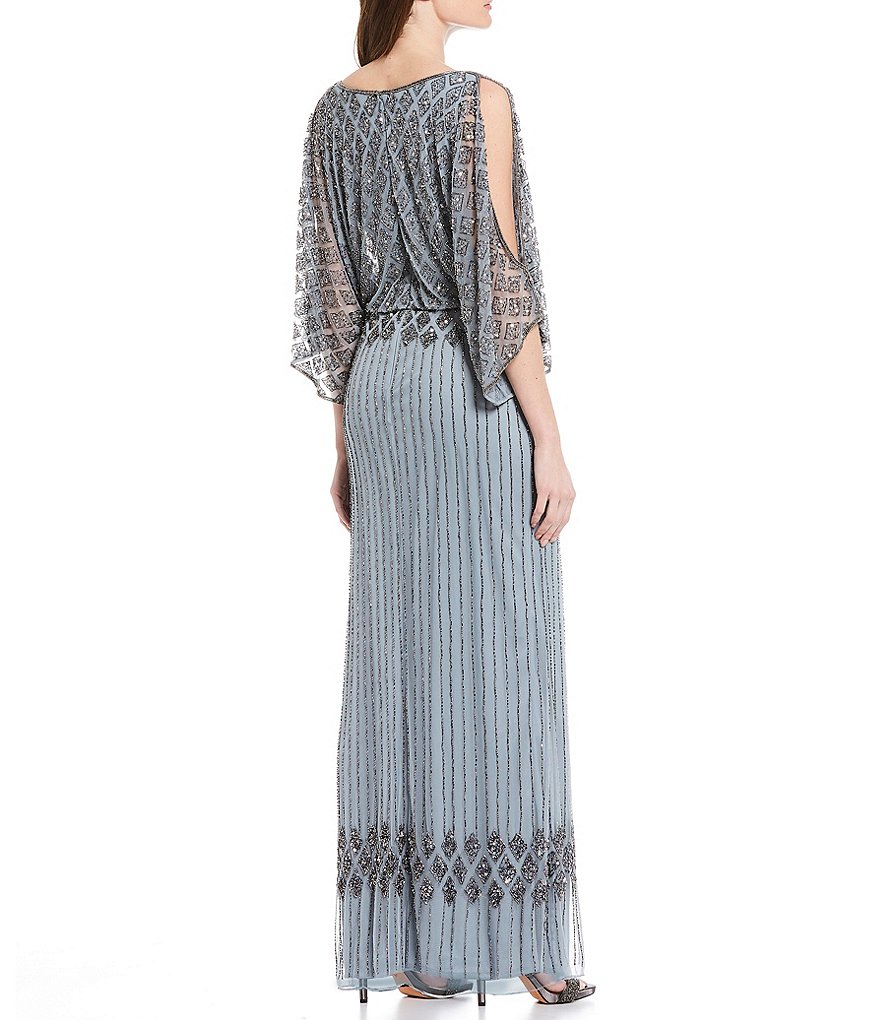 Pisarro Nights Beaded Bodice Blouson Gown