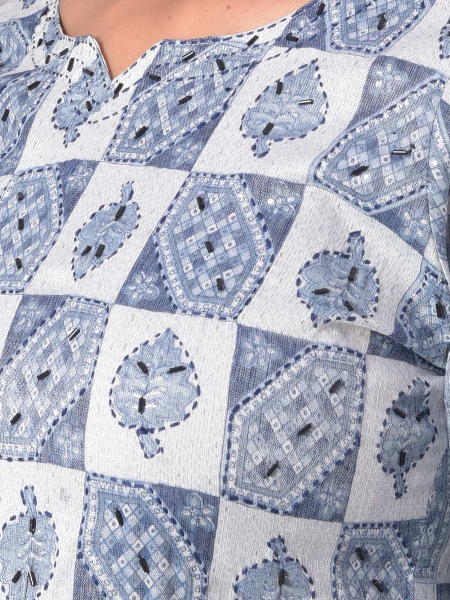 Dollar Missy Blue Printed Kurta With Pants & Dupatta