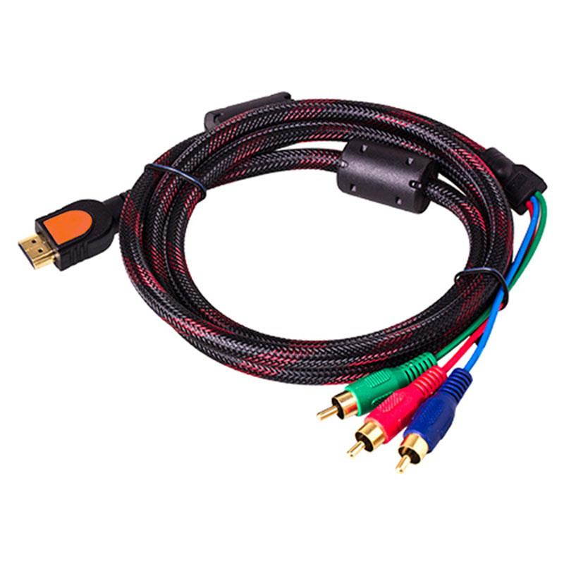 1.5M High Quality HDMI To 3 RCA component video cables HDMI To TV red/green & blue(RGB) for HDTV