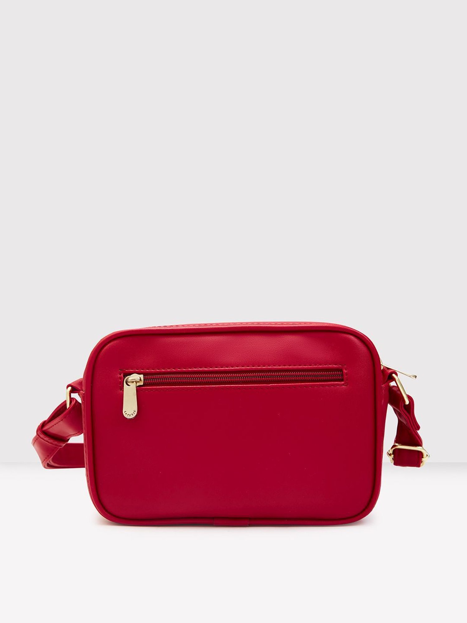 Caprese Burgundy Solid Medium Sling Handbag