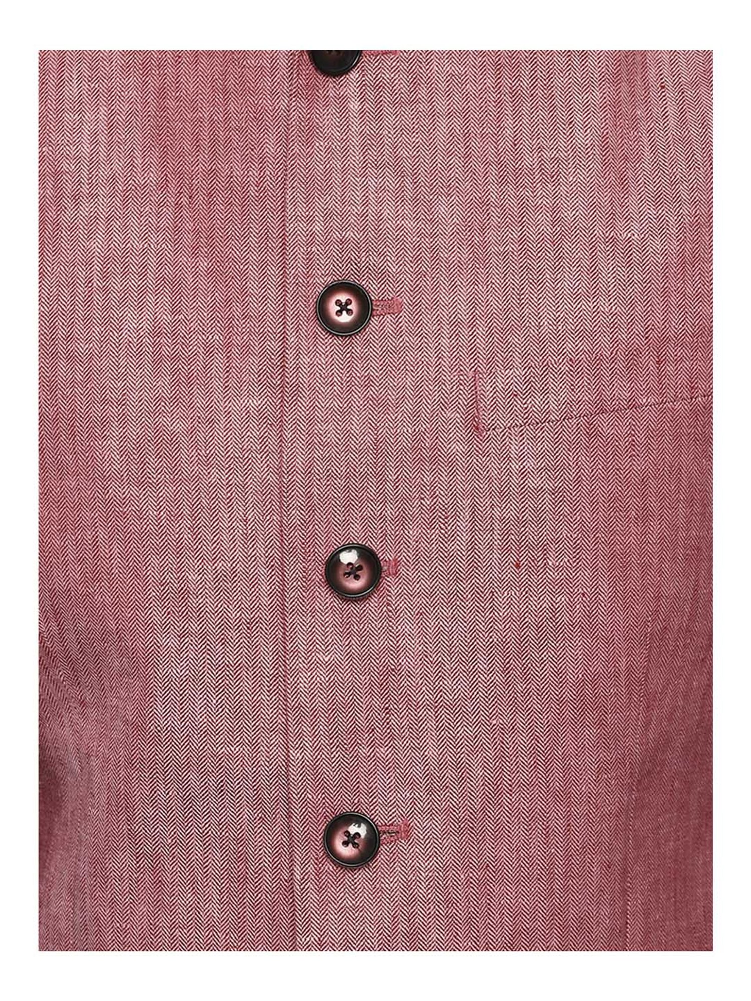 Van Heusen Pink Slim Fit Linen Waistcoat