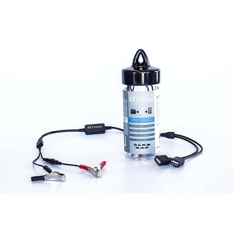 Charge Portable Dual USB Golf Cart Cell Phone Charger Universal Battery Quick Connect for ATV UTV Bass Boat Dirt Bike RV Motorcycle Tractor Survival Emergency 12v Power Outlet Charge Bank