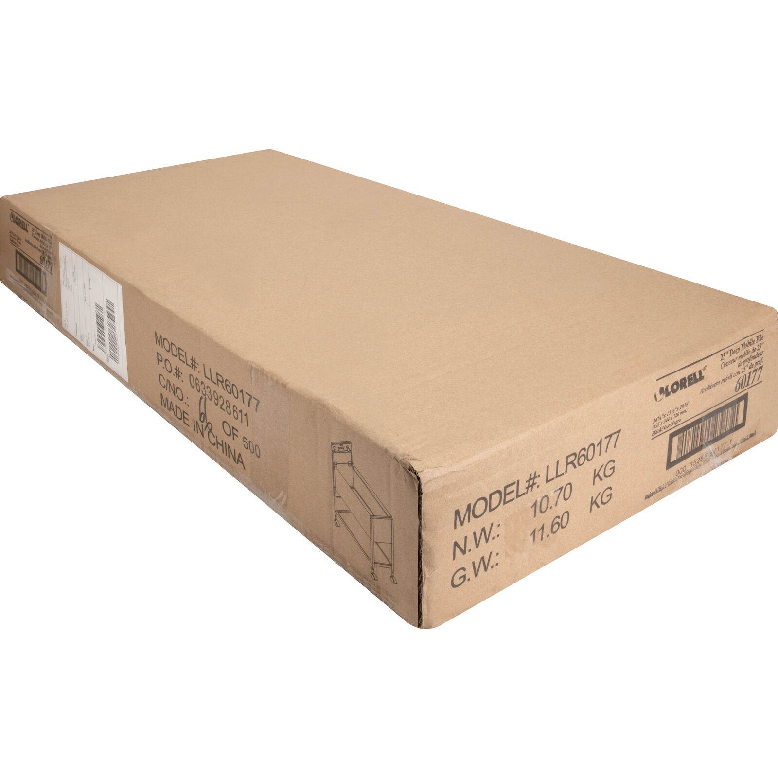 Lorell Standard Mobile File - 1 Shelf - 4 Caster - 13.5" X 24.8" X 28.3" - Black