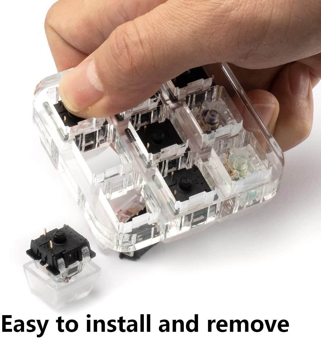 9-Key Gateron Switch Tester, Velocifire Switch Testing Tool for Mechanical Keyboards, with Clear Keycaps and O Rings