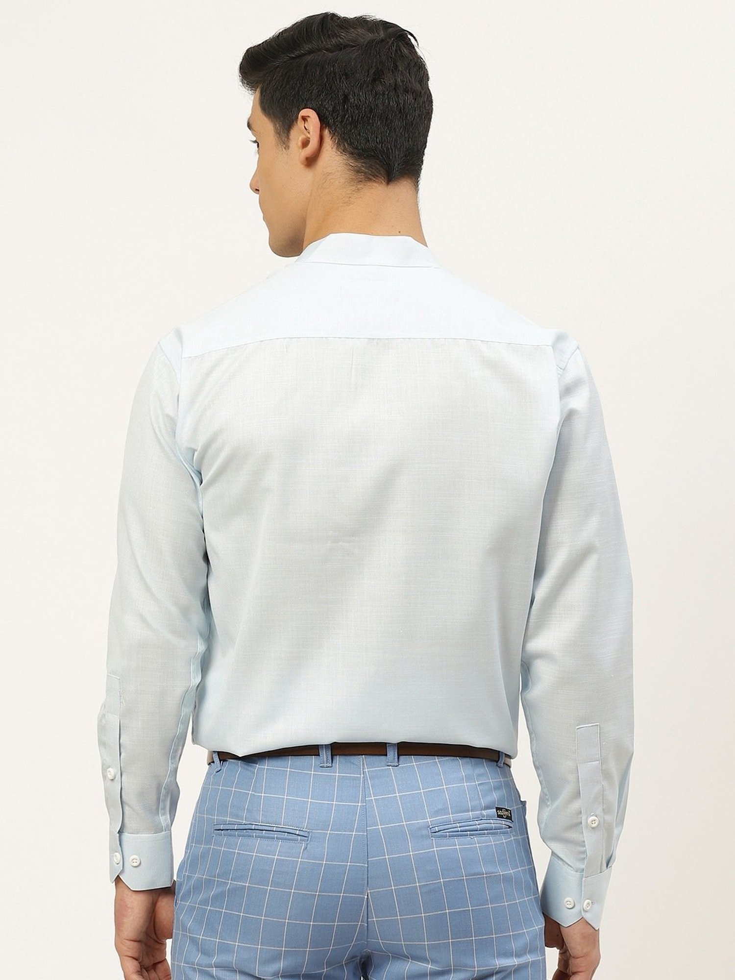 Sojanya Blue Cotton Regular Fit Shirt