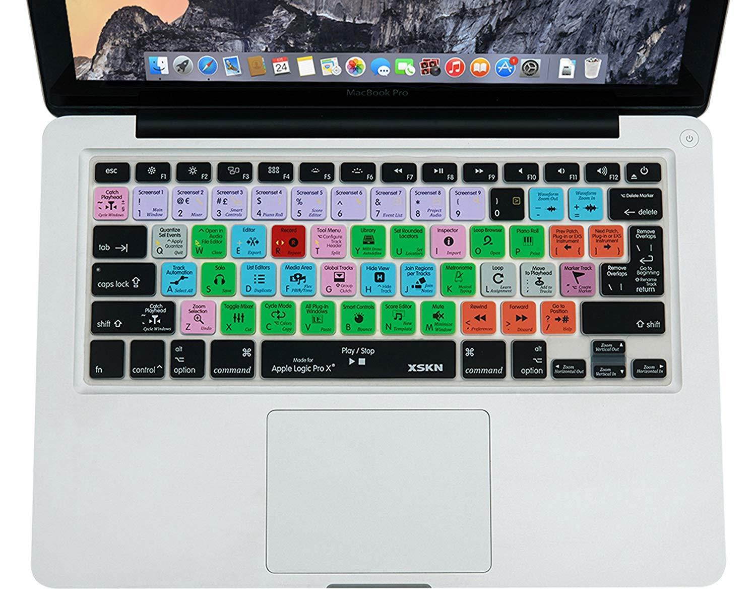 XSKN for Apple Logic Pro X 10 Shortcut Design Silicone Keyboard Skin Cover for Macbook 13 15 17 inch (US & EU Layout)