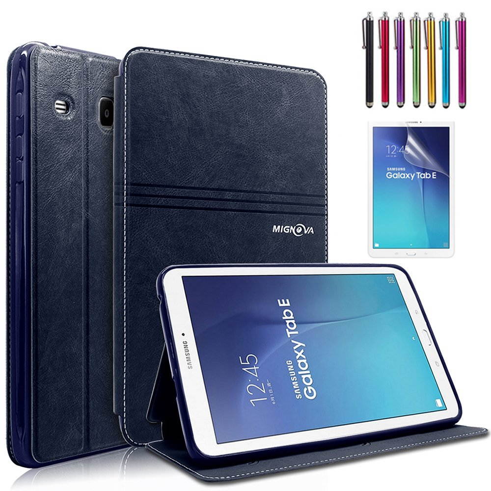 Mignova Samsung Galaxy Tab E 9.6 Case - Slim Lightweight Stand Cover for Samsung Galaxy Tab E 9.6 inch SM-T560 T561 + Free Screen Protector and Stylus pen