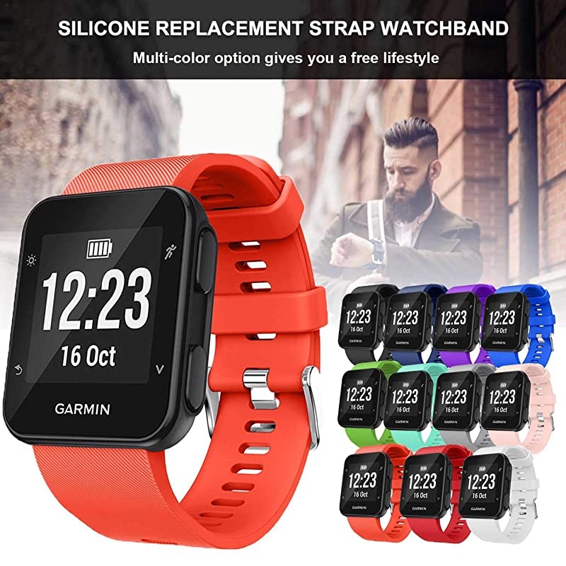 Band Compatible with Garmin Forerunner 35, Soft Silicone Replacement Watch Band Strap for Garmin Forerunner 35 Smart Watch