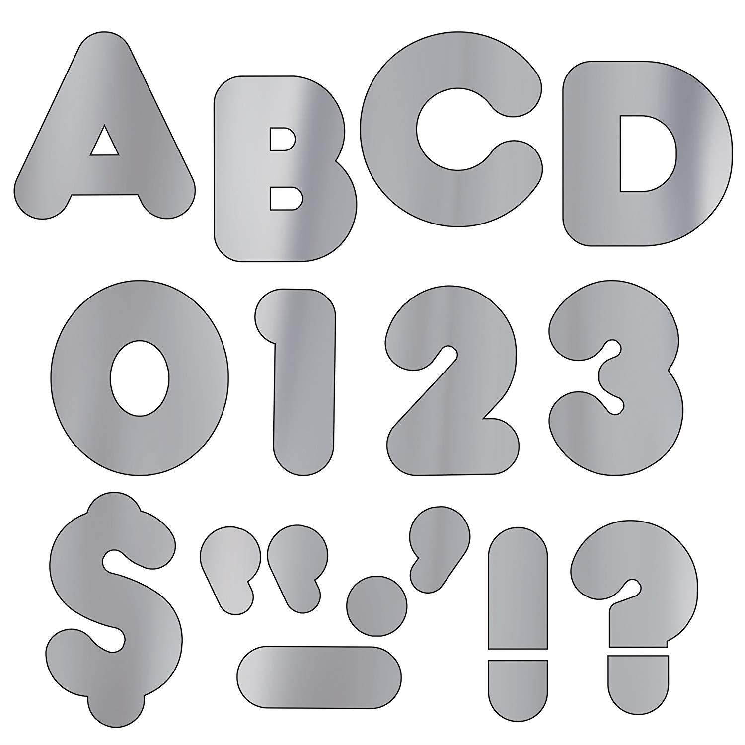TREND enterprises, Inc. Silver Metallic 4" Casual UC Ready Letters