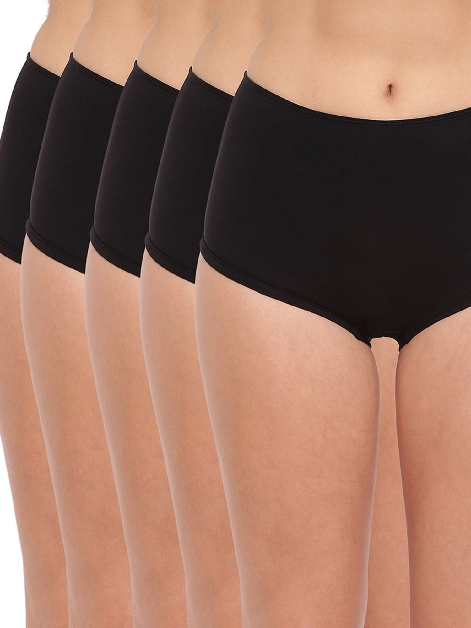 BASIICS by La Intimo Black Boyshorts Panty (Pack Of 5)