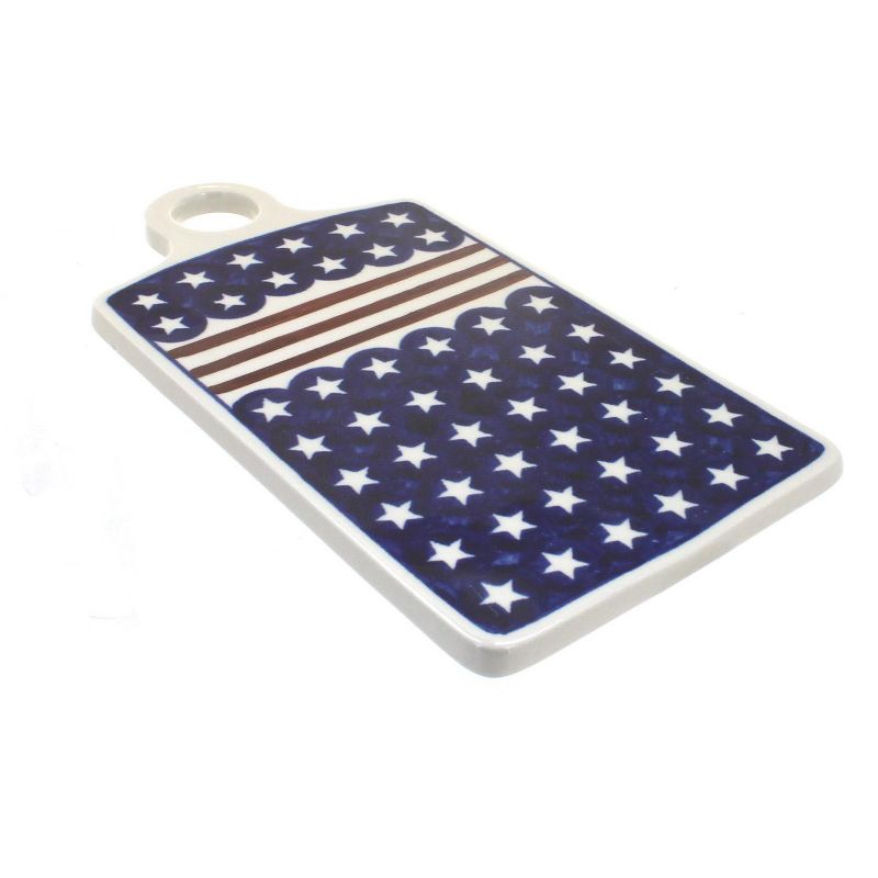 Blue Rose Polish Pottery Stars and Stripes Cutting Board