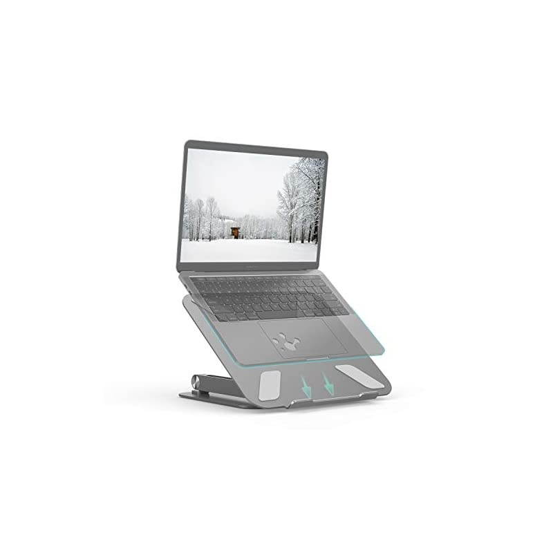 L5 Adjustable Height with Multiple Angle Laptop Notebook Stand with Adjustable Riser Compatible with MacBook Pro/Air, Surface Laptop and More - Gray