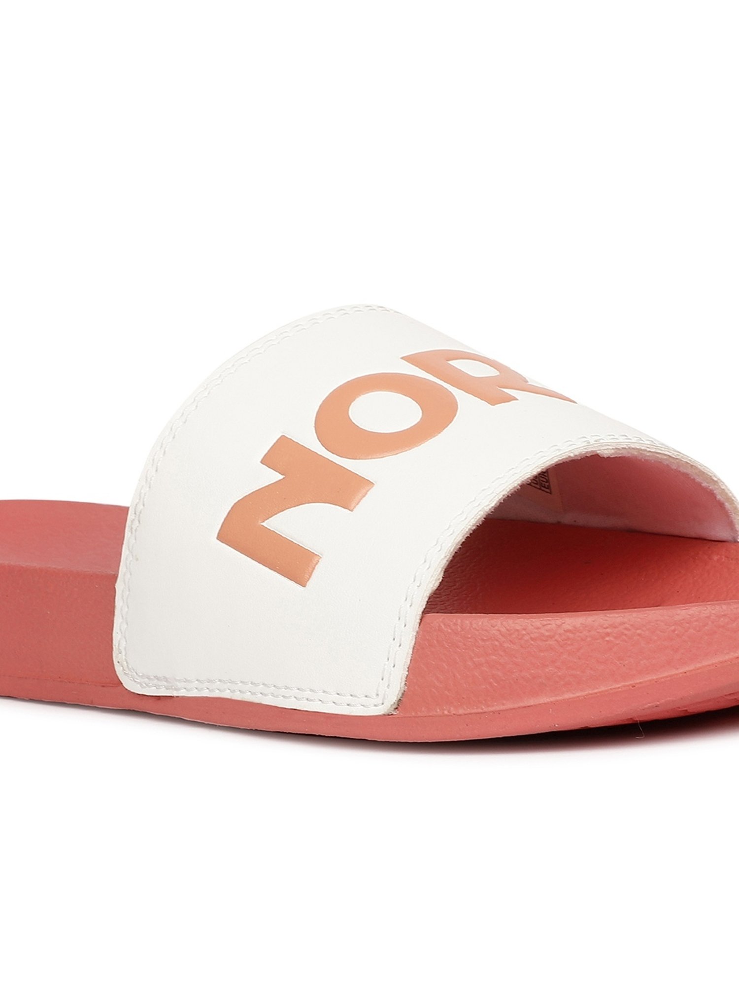 North Star by Bata Women's Orange & White Slides