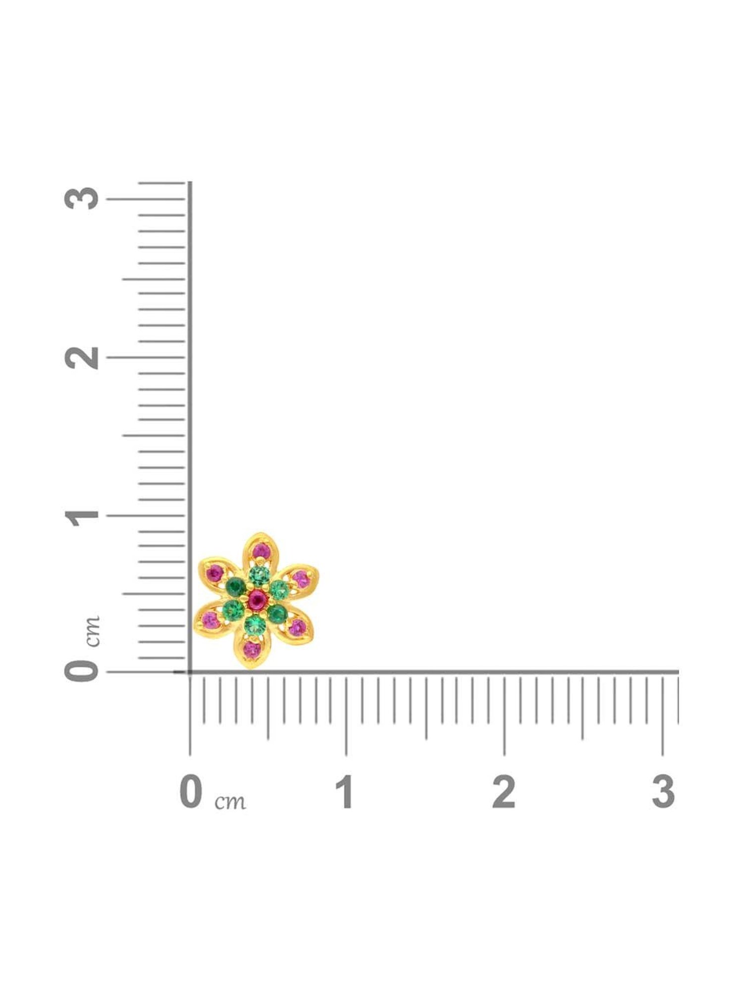 Malabar Gold and Diamonds 22k Gold Floral Nosepin for Women