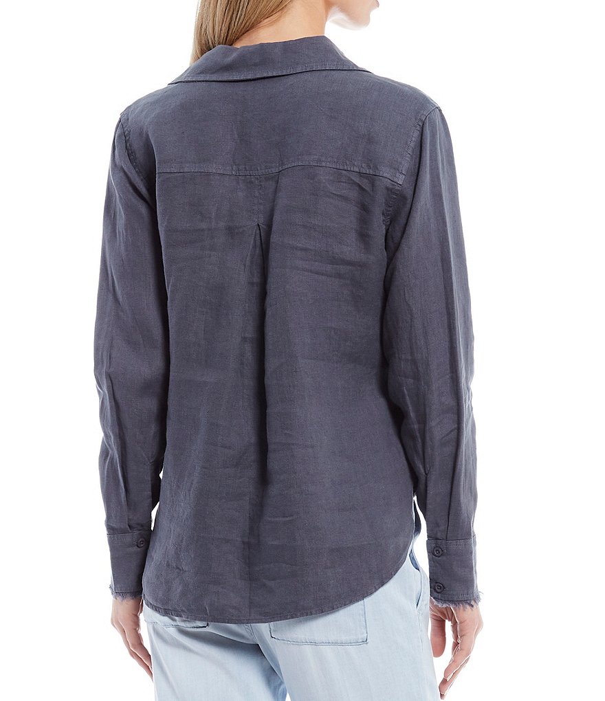 Cloth & Stone Woven Fray Placket Button Front Top